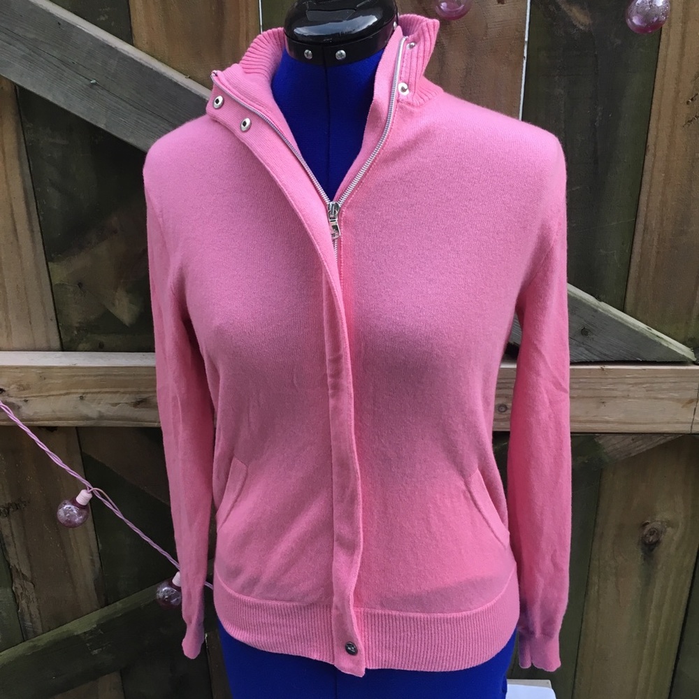RALPH LAUREN Cashmere 100% Zippered Sweater GOLF